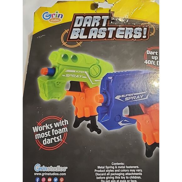 Grin Studios Dart Blaster Works with Most Foam Darts Darts Fly 40 ft 2 Blasters - Picture 9 of 10